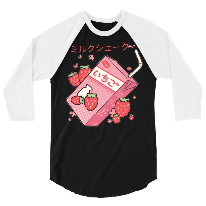 Japanese Kawaii Strawberry Milk Shake Essential Classic 3/4 Sleeve Shirt | Artistshot