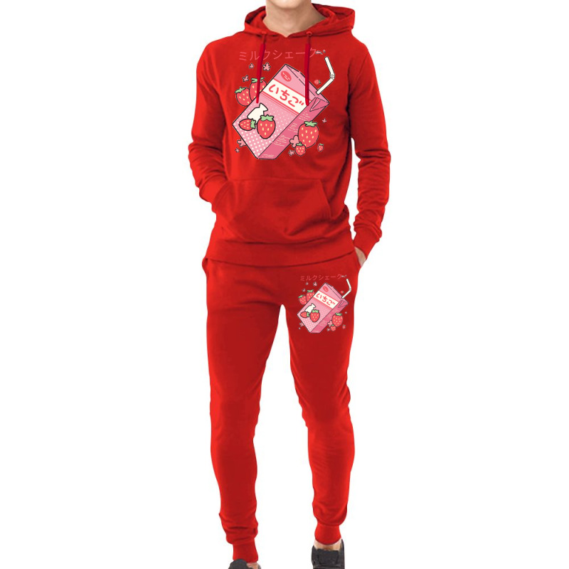 Japanese Kawaii Strawberry Milk Shake Essential Classic Hoodie & Jogger Set | Artistshot