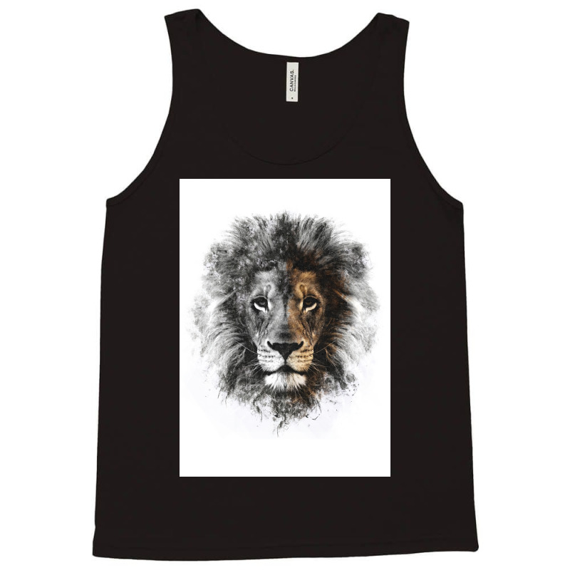 Lion Mono Poster Green Tank Top | Artistshot