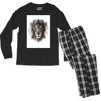 Lion Mono Poster Green Men's Long Sleeve Pajama Set | Artistshot