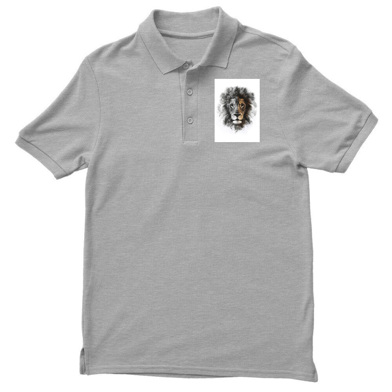 Lion Mono Poster Green Men's Polo Shirt | Artistshot