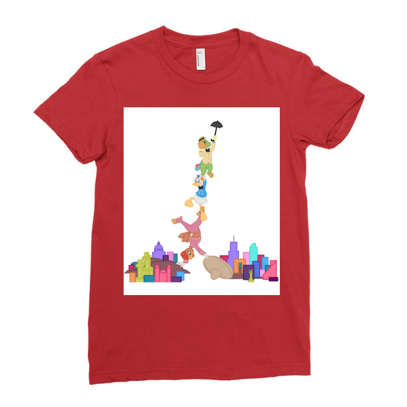 Three Caballeros Skylines Classic Poster Tumblr Ladies Fitted T-Shirt by malishostenr | Artistshot