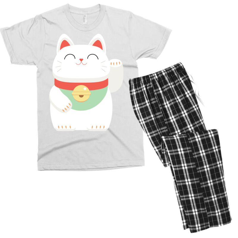 Japanese Maneki Neko Lucky Cat Men's T-shirt Pajama Set | Artistshot