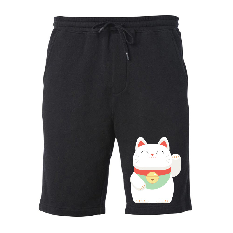 Japanese Maneki Neko Lucky Cat Fleece Short | Artistshot