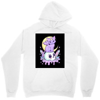 Kawaii Pastel Goth Cute Creepy Witchy Cat And Skull Poster Quote Unisex Hoodie | Artistshot