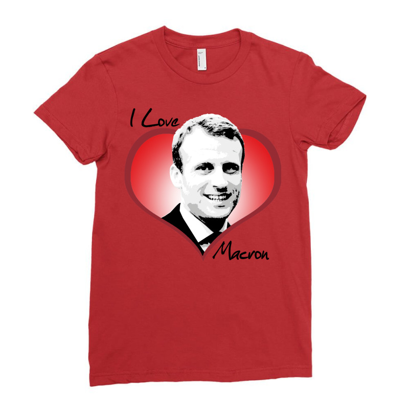 I Love Macron Fitted  Hipster Blue Ladies Fitted T-Shirt by maureygarkowx | Artistshot