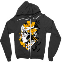 Japanese Samurai Geisha Mask Colorful Modern Urban Style Zipper Hoodie | Artistshot