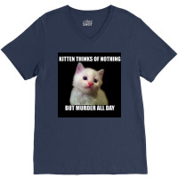 Kitten Thinks Of Nothing But Murder All Day Poster Travel V-neck Tee | Artistshot