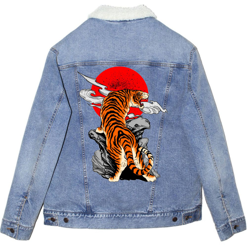 Japanese Tiger Unisex Sherpa-lined Denim Jacket | Artistshot