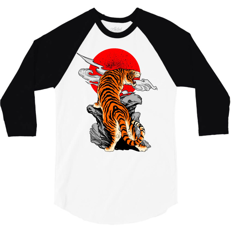 Japanese Tiger 3/4 Sleeve Shirt | Artistshot