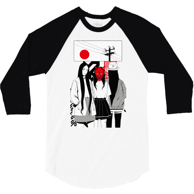 Japanese Urban Vaporwave Style Samurai Girls 3/4 Sleeve Shirt | Artistshot