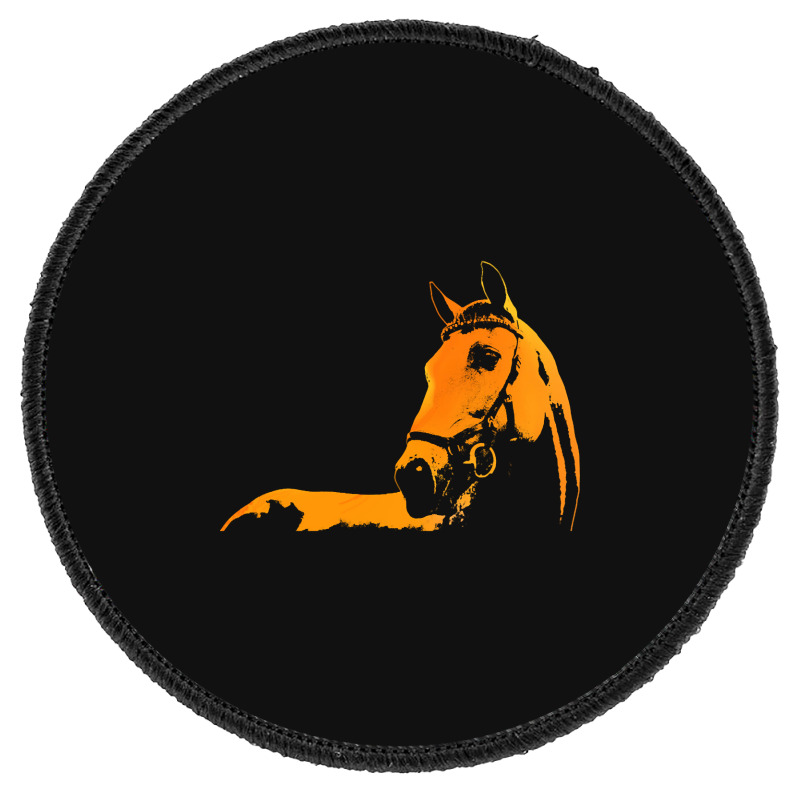 Trending Horse Silhouette Horse Illustration Colorful Round Patch | Artistshot