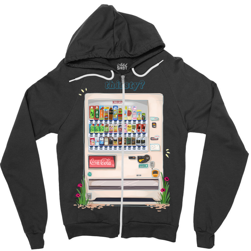 Japanese Vending Machine   Thirsty Zipper Hoodie | Artistshot