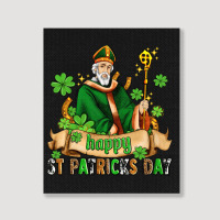 Happy St Patricks Day With St Patricks Portrait Canvas Print | Artistshot