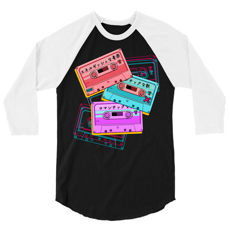 Japanese Version The Cute Set Of Retro Mixtapes (80s 3/4 Sleeve Shirt | Artistshot