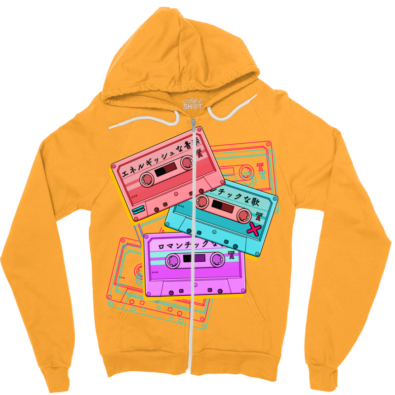 Japanese Version The Cute Set Of Retro Mixtapes (80s Zipper Hoodie | Artistshot