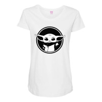 Baby Yoda Black And White Maternity Scoop Neck T-shirt | Artistshot