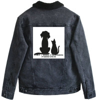 Cat&doog Unisex Sherpa-lined Denim Jacket | Artistshot