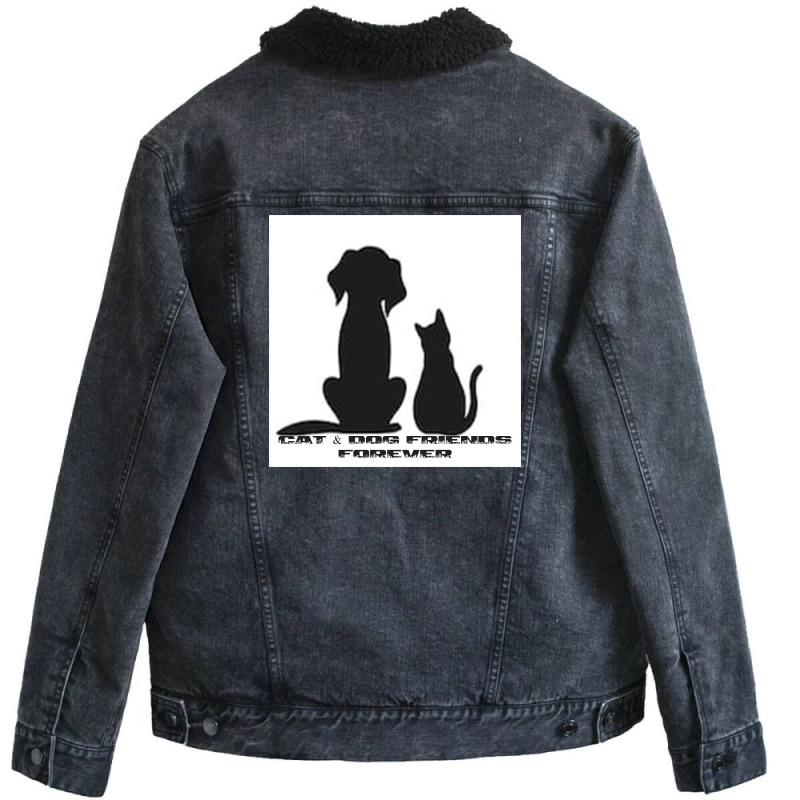 Cat&doog Unisex Sherpa-lined Denim Jacket | Artistshot