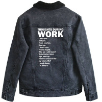 Work Funny Tee Unisex Sherpa-lined Denim Jacket | Artistshot