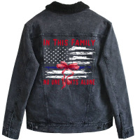 In This Family No One Fights Alone Unisex Sherpa-lined Denim Jacket | Artistshot