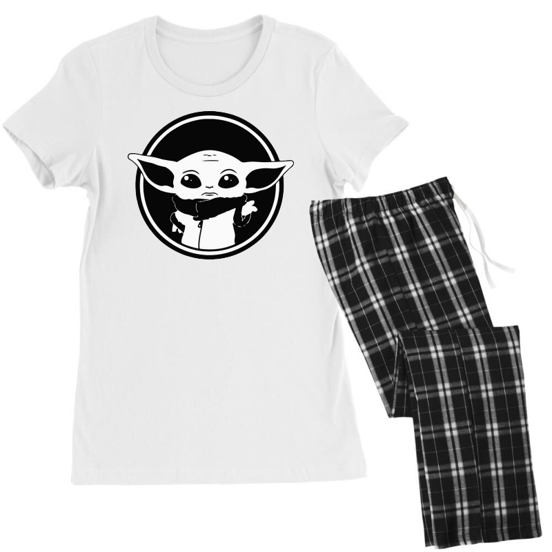 Baby Yoda Black And White Women's Pajamas Set by Dorothy Tees | Artistshot