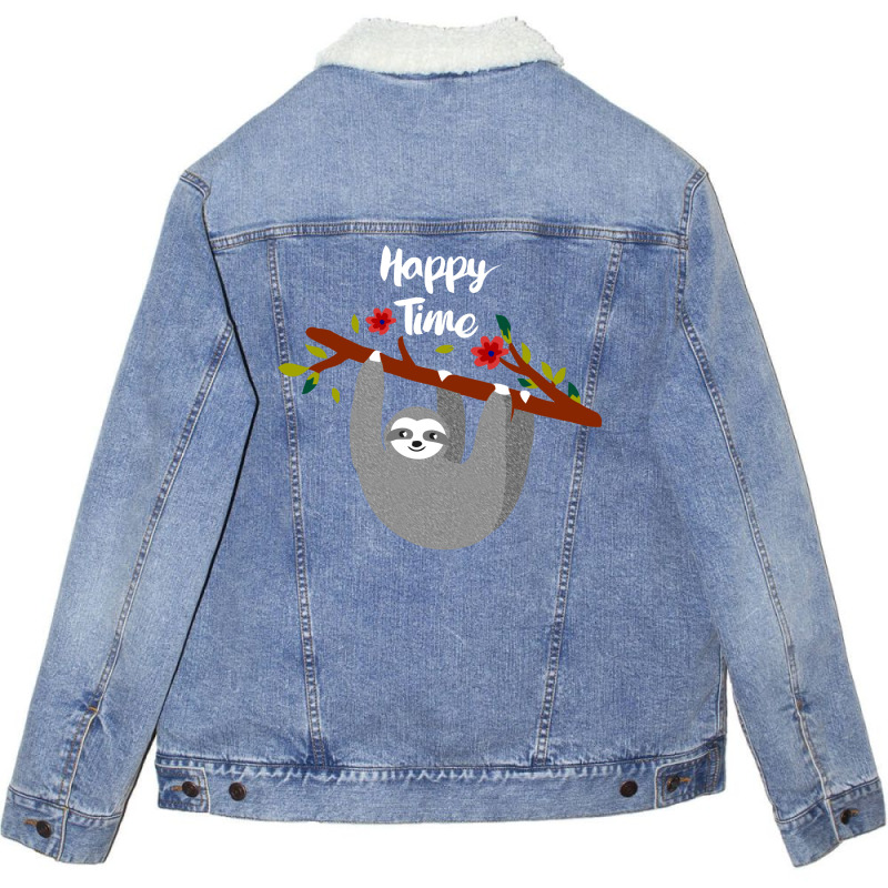 Happy Time Unisex Sherpa-Lined Denim Jacket by PLANETSHIRTS | Artistshot