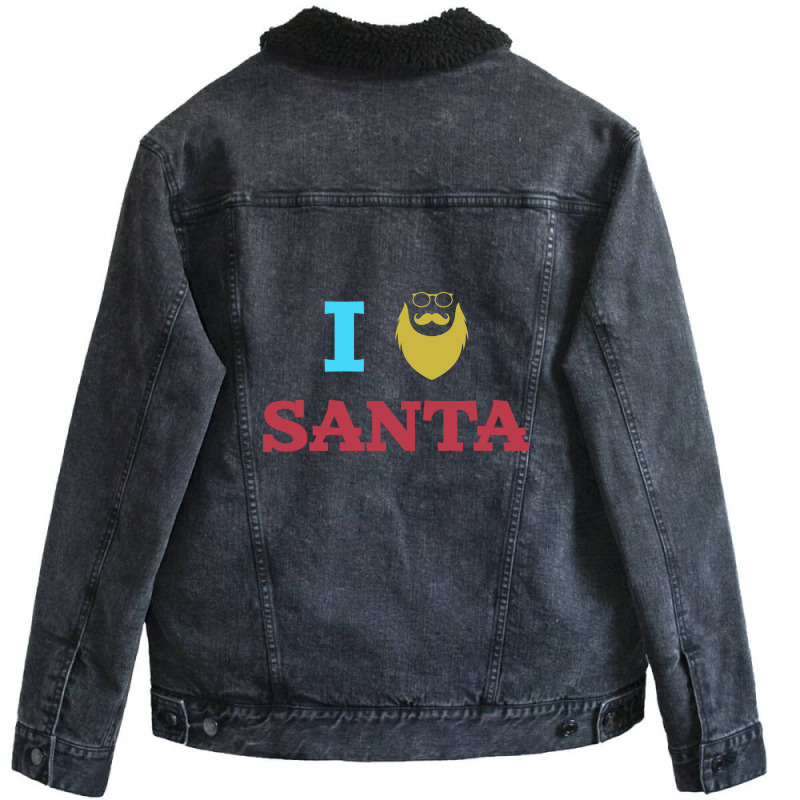 I Love Santa Unisex Sherpa-lined Denim Jacket | Artistshot