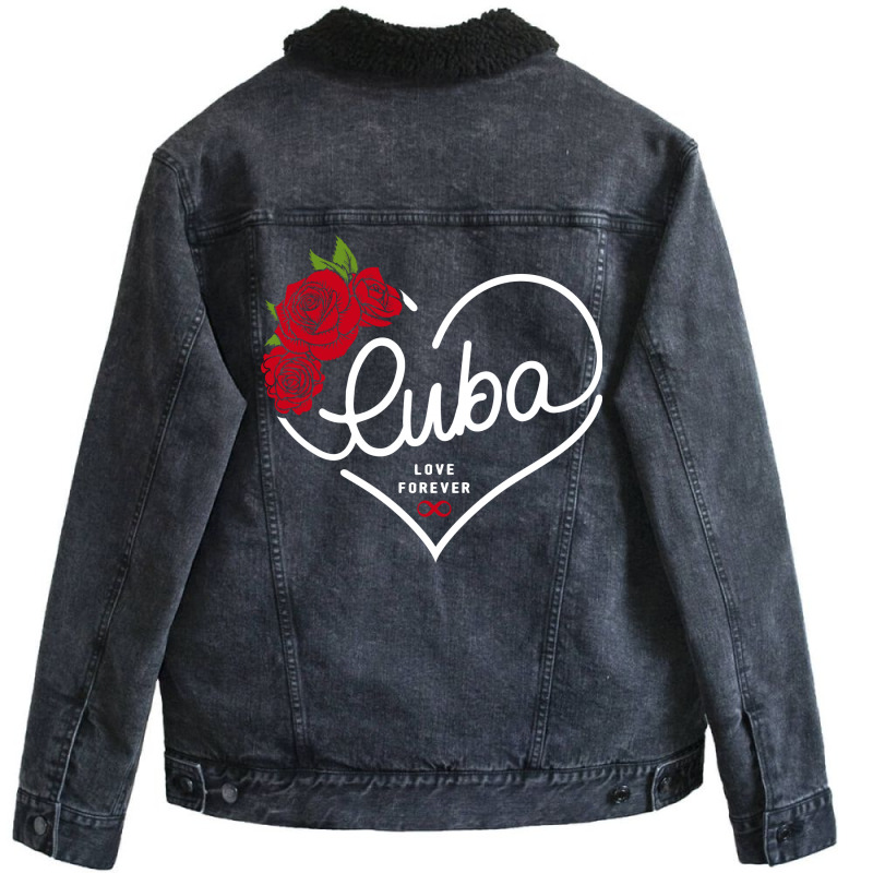 Cuba Love Forever Unisex Sherpa-Lined Denim Jacket by honeysuckle | Artistshot