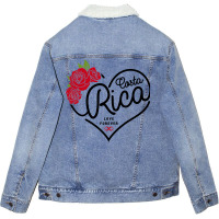 Costa Rica Love Forever Unisex Sherpa-lined Denim Jacket | Artistshot