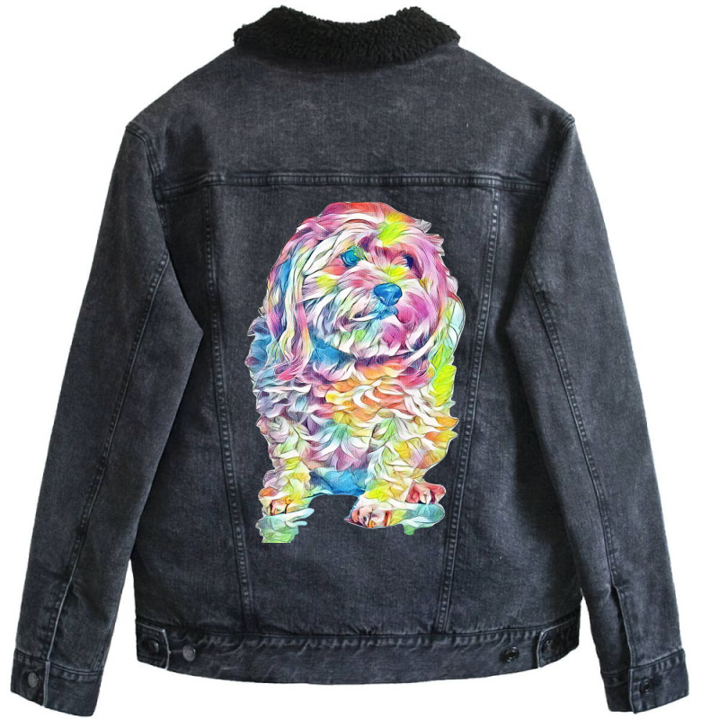 Cavachon Unisex Sherpa-Lined Denim Jacket by Kemnabi | Artistshot