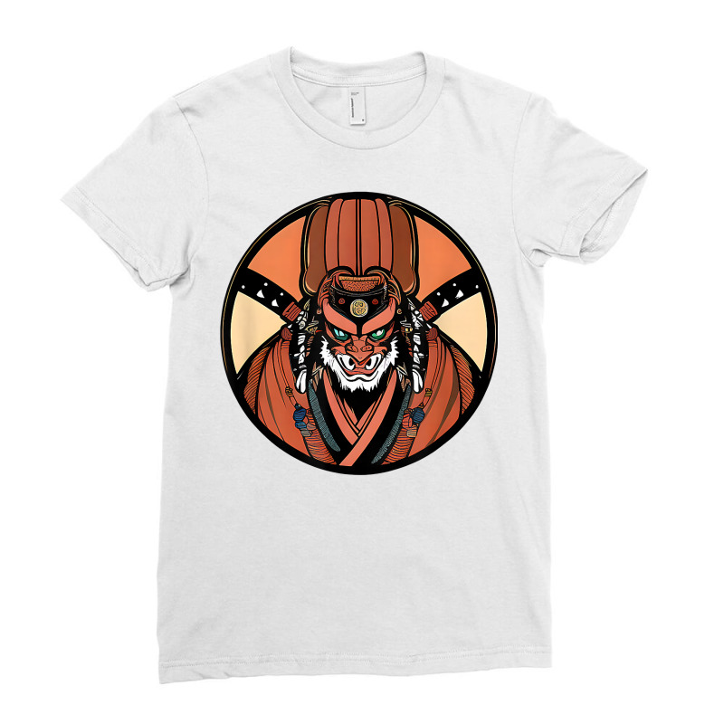 Retro Japanese Samurai Warrior Monster Grunge Vintage Gift T Shirt Ladies Fitted T-Shirt by noelenedh2mar | Artistshot