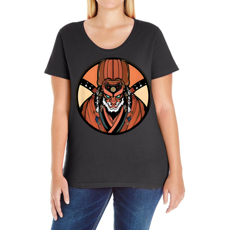 Retro Japanese Samurai Warrior Monster Grunge Vintage Gift T Shirt Ladies Curvy T-Shirt by noelenedh2mar | Artistshot