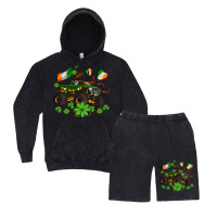 Monster Truck With Shamrocks Vintage Hoodie And Short Set | Artistshot