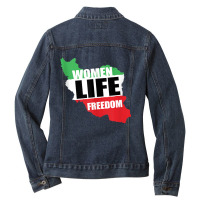 Women Life Freedom Support Women Rights Mahsa Free Iran Tank Top Ladies Denim Jacket | Artistshot