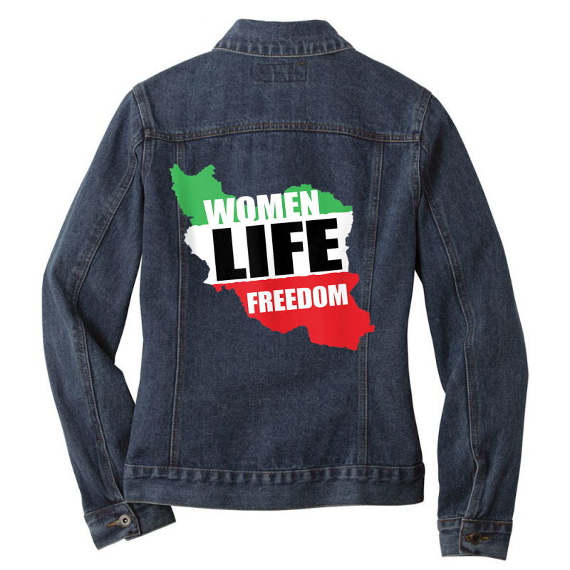 Women Life Freedom Support Women Rights Mahsa Free Iran Tank Top Ladies Denim Jacket by choninzel | Artistshot