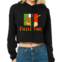 Fiesta Time Taco, Sombrero, Guitar T-shirt Cropped Hoodie | Artistshot