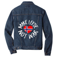 Trending Lefse Norwegian Flag Heart Make Lefse Not War Men Denim Jacket | Artistshot