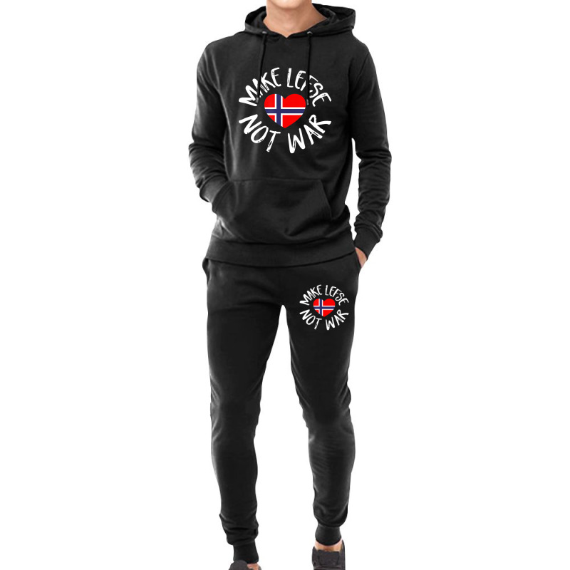 Trending Lefse Norwegian Flag Heart Make Lefse Not War Hoodie & Jogger Set | Artistshot