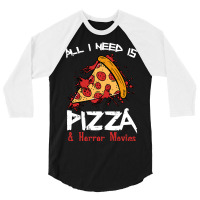 Bloody Pizza Horror Movies Costume Funny Food Halloween Gift 3/4 Sleeve Shirt | Artistshot