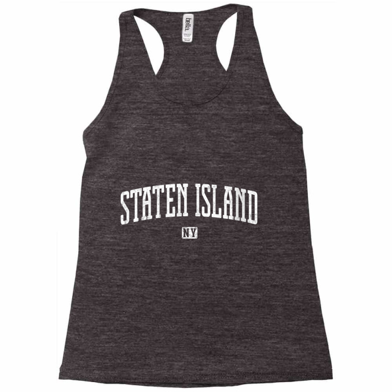 Womens Staten Island New York Vintage City V Neck T Shirt Racerback Tank by matheeishilo | Artistshot