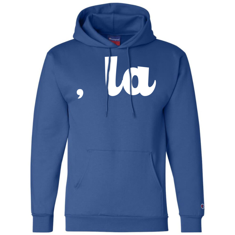 Comma La   Blue Champion Hoodie by keehanquakera | Artistshot