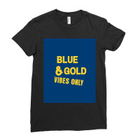 Blue And Gold Game Day Group  For High School Football Graphic Ladies Fitted T-shirt | Artistshot