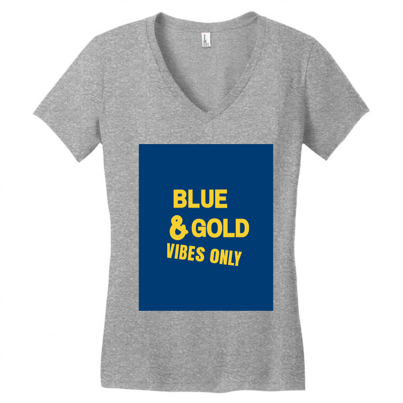 Blue And Gold Game Day Group  For High School Football Graphic Women's V-Neck T-Shirt by AlexandraArtist | Artistshot