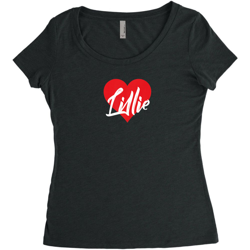 I Love Lillie First Name Tshirt I Heart Named Women's Triblend Scoop T-shirt by qwacireolonr | Artistshot