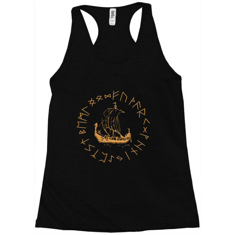 Hot Trend Longship Nordic Rune Wheel Viking Racerback Tank by Sizemore Adame | Artistshot