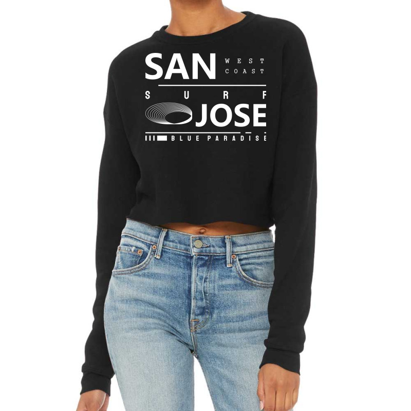 San Jose Blue Paradise City Cropped Sweater by King.Chloe | Artistshot