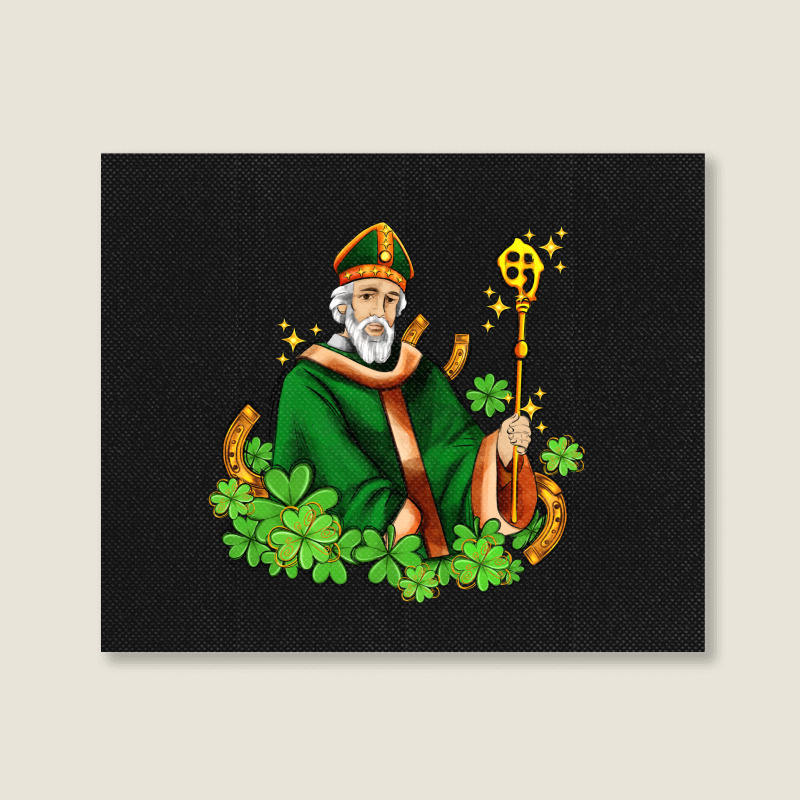 St Patricks And Horseshoes With Shamrocks Landscape Canvas Print | Artistshot