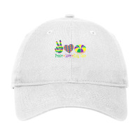 Peace Love King Cake Funny Mardi Gras Festival Party T Shirt Adjustable Cap | Artistshot