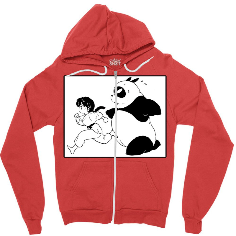 Ranma And Genma Panda   Ranma 12 Collection Zipper Hoodie by maltorudmerk | Artistshot